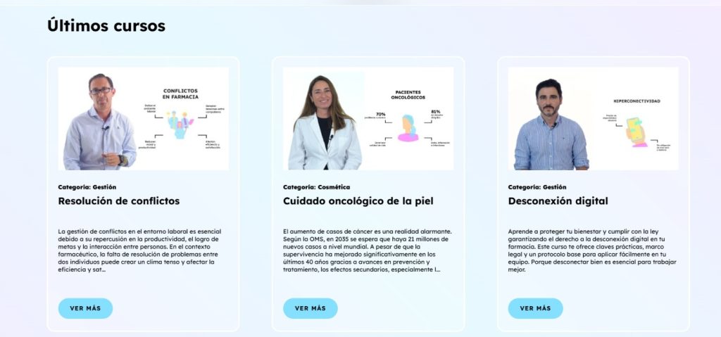 Plataforma de formación de Digifarma para farmacias